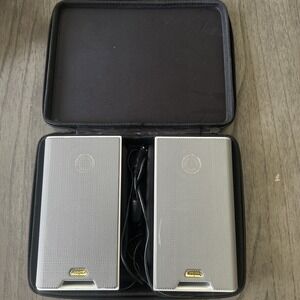 Insignia FC 2908 USB Portable Laptop Speaker With Protective Travel Case Silver